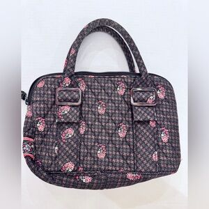 Vera Bradley Lucy Small Handbag Houndstooth Brown Retired Pattern